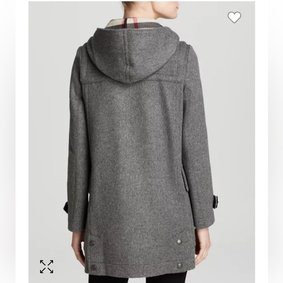 BURBERRY BRIT | Finsdale Gray Wool Duffle Coat with Toggle Closures Size US 2 - Picture 2 of 11
